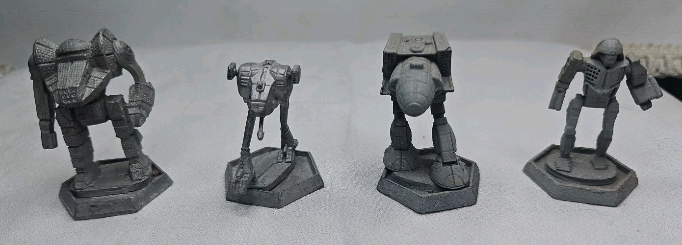 4 Vintage 1986 Metal Battletech Miniatures Unseen! Ral Partha Vintage BattleMech