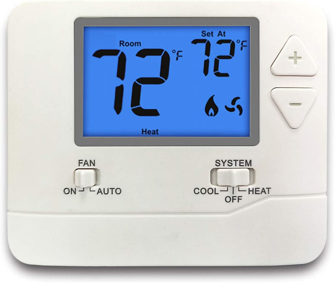 ELECTECK Non-Programmable Digital Thermostat for Home, up to 1 Heat/1 Cool with