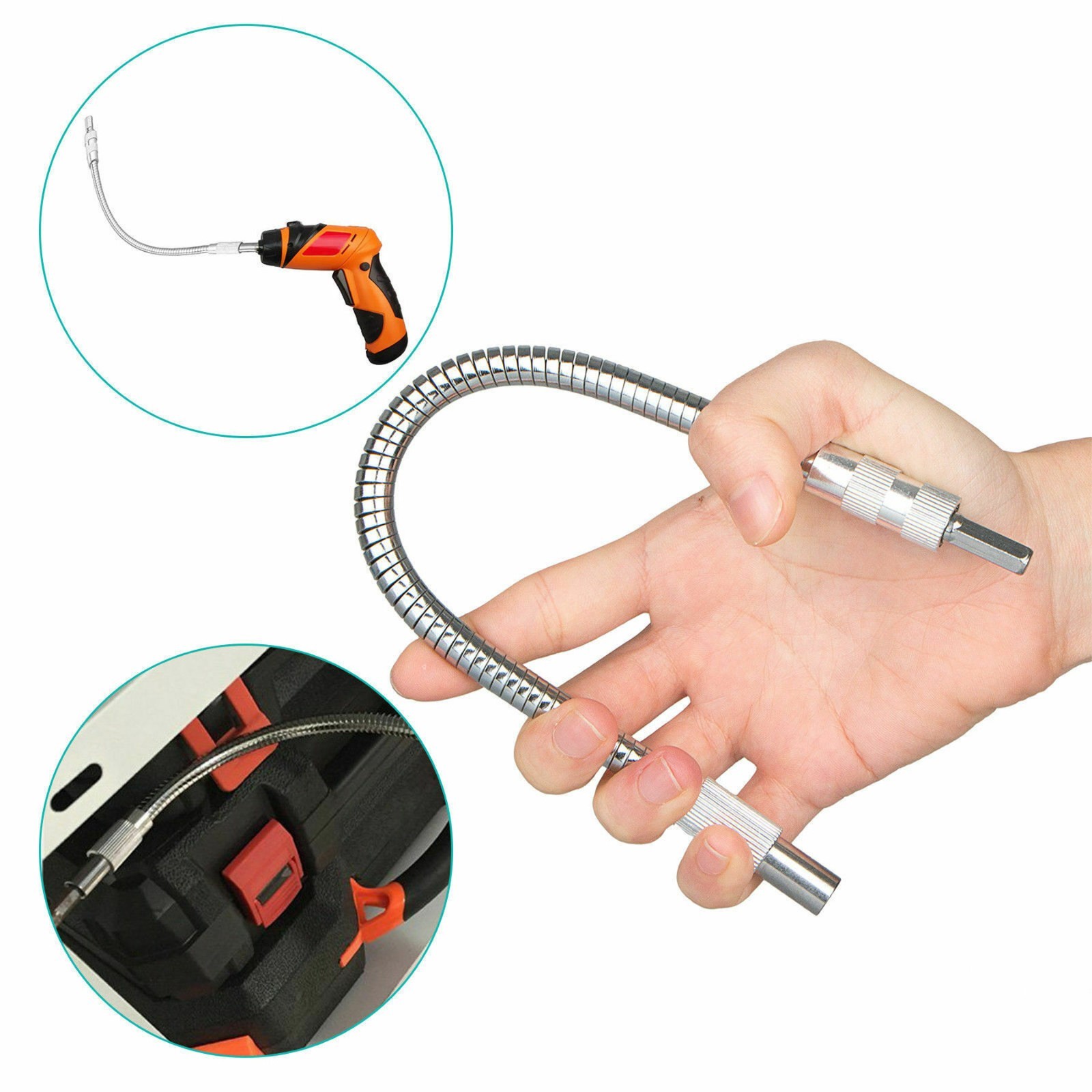 2X Extension Screwdriver Drill Bit Flexible Shaft Holder Tool Attachment
