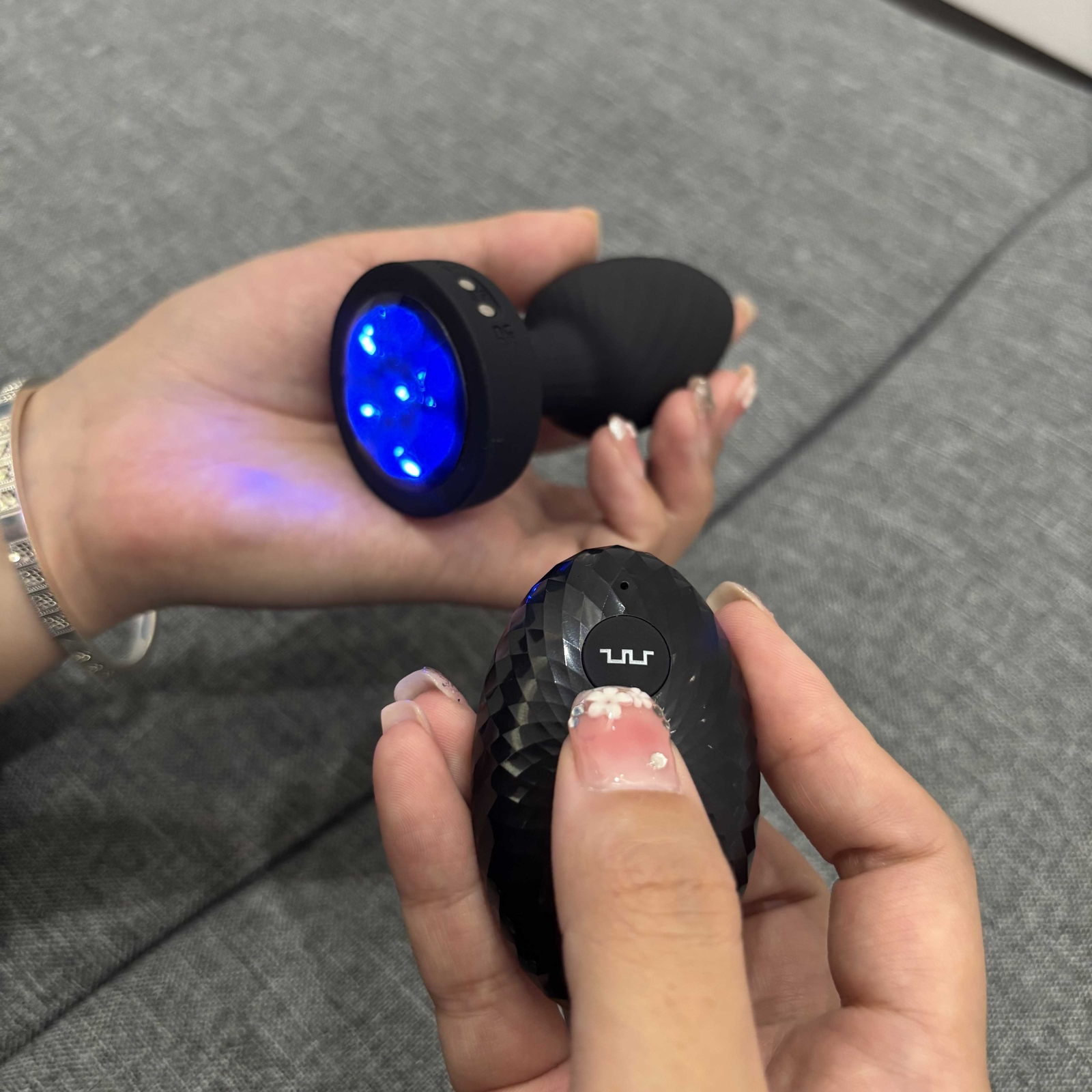 360° Rotation Vibrating Butt Plug Prostate Massager with LED Anus SexToy for Man