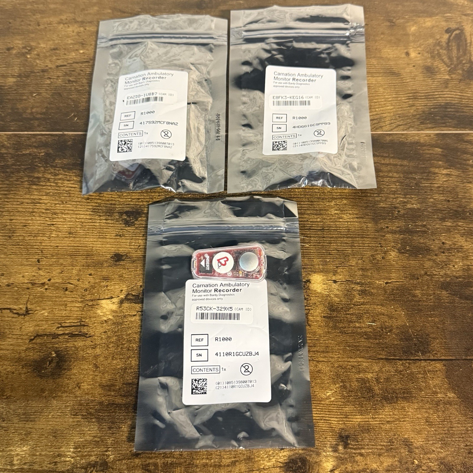 NEW Lot of 3 BardyDx Carnation Ambulatory Monitor Recorder CAM Patch Devices