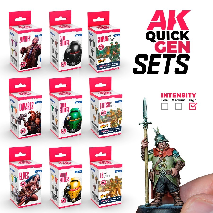 AK Interactive: QUICK GEN Color Sets - Acrylic Model & Game Paint Colors Set