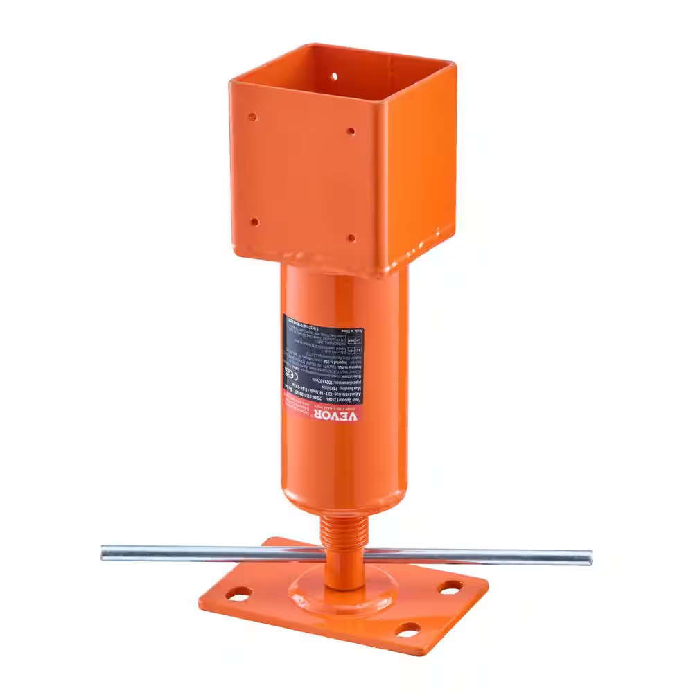 Screw Jack Post, 4 X 4 In. 13.2 -18.7 In. Height Range, 24,700 Lbs. Max Load Cap