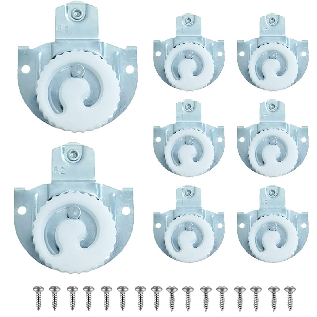 8pcs 7/8 inch Sliding Closet Door Rollers Replacements Include Silver-8pcs