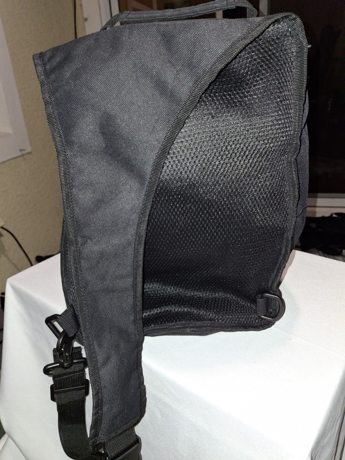 USA Black Tactical Style Backpack. Small. Cross Chest.