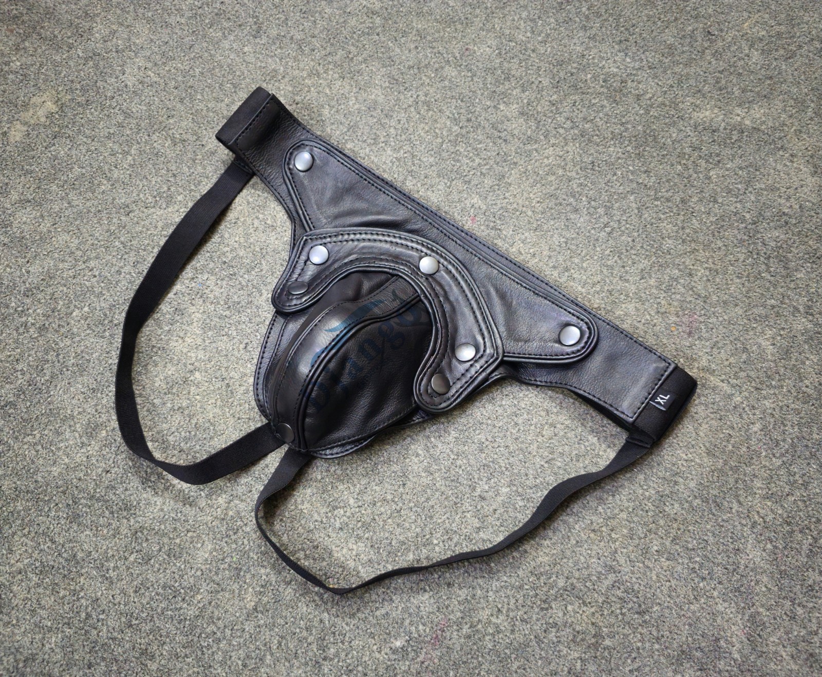 Mens Black Real Leather Jockstrap With Removable Codpiece Fetish Club Underwear