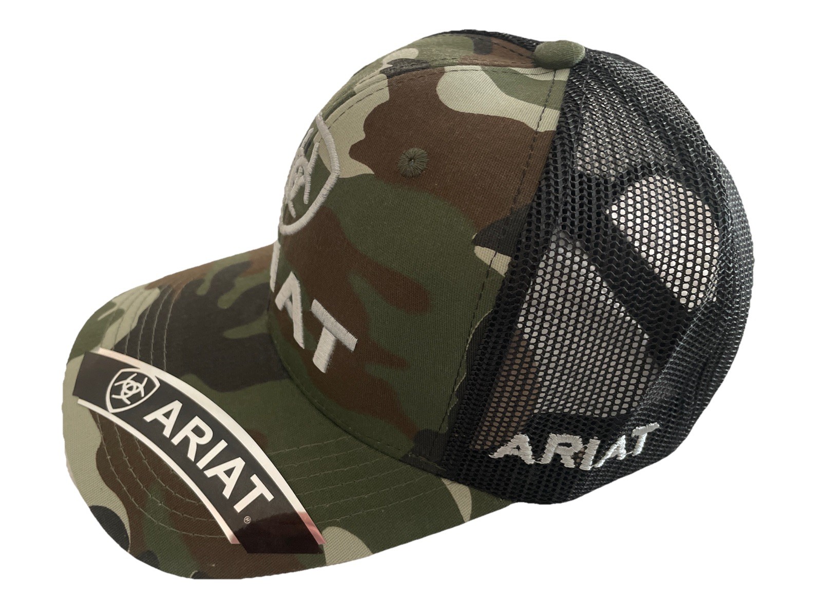 Ariat Mens B-Fit Shield Logo Mesh Back Snapback Cap Hat