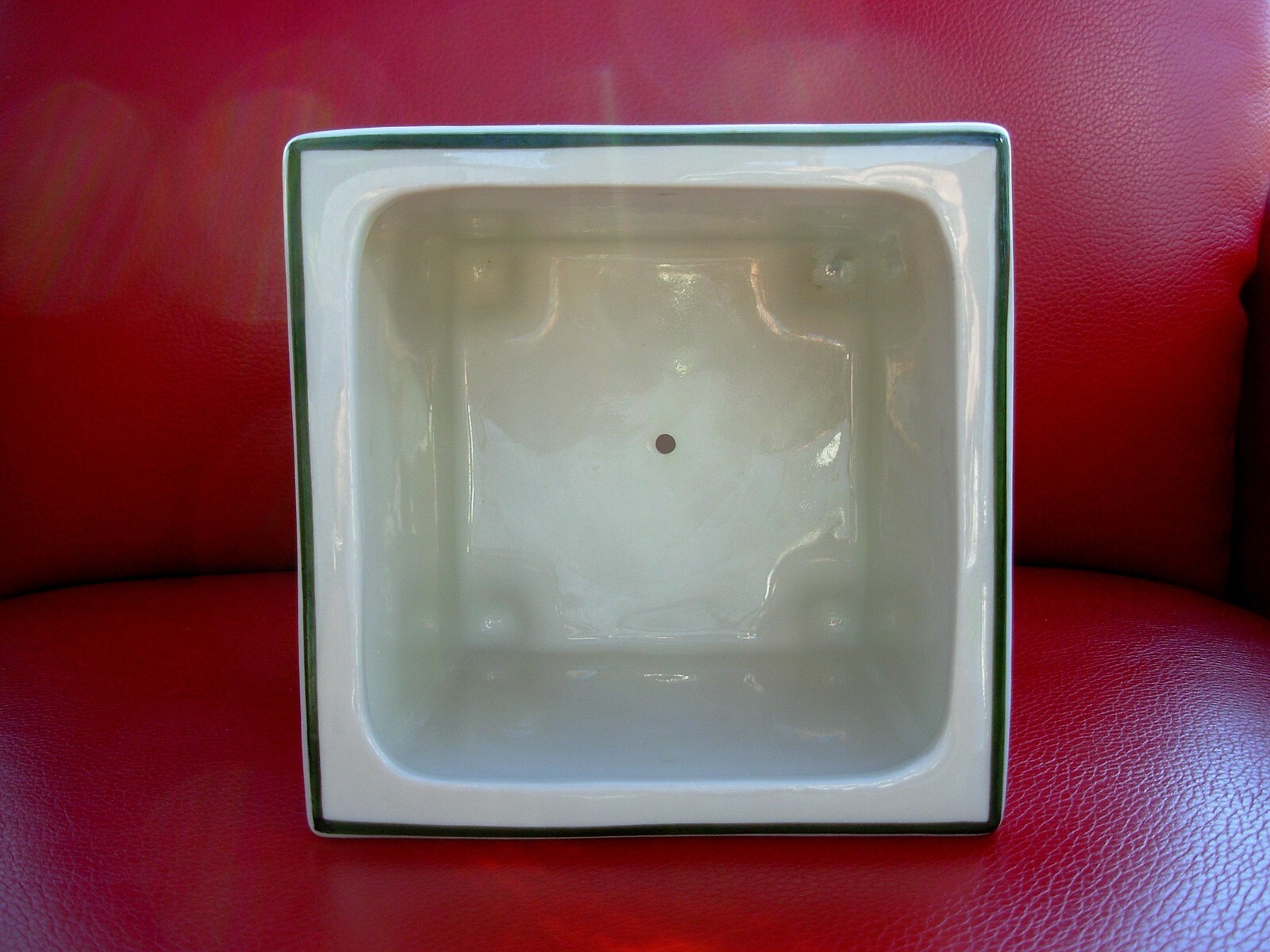 Handcrafted Handpainted Hydrangea Design Porcelain Square Planter 4 5/8" Tall