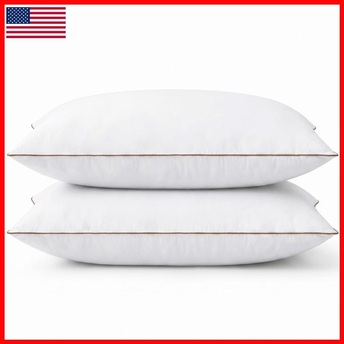 puredown Goose Down Pillows 100% Cotton Cover 2 Pack Standard 20x26