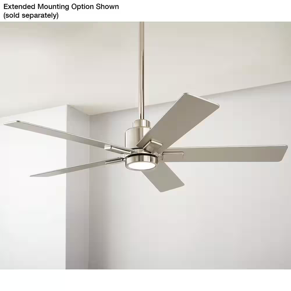 Zandra 52 In. White Changing Integrated LED Indoor Brushed Nickel Ceiling Fan W/