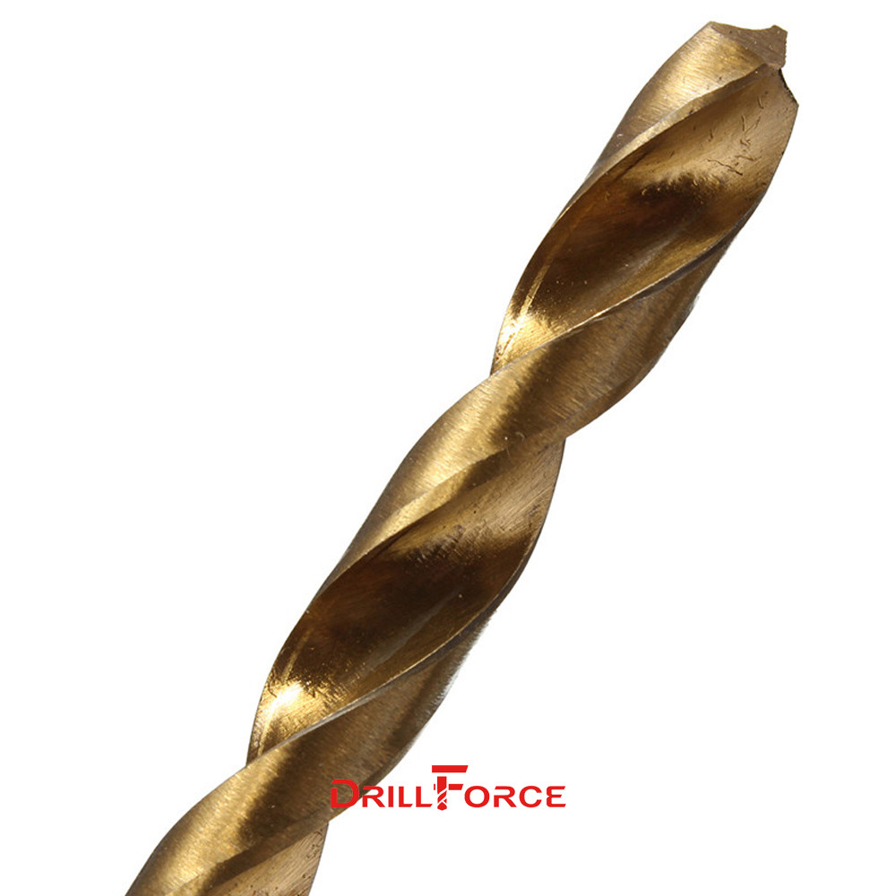 5PCS 3/8" Drill Bit Set HSS Titanium Jobber Length Twist Metal Drill Bits Tools