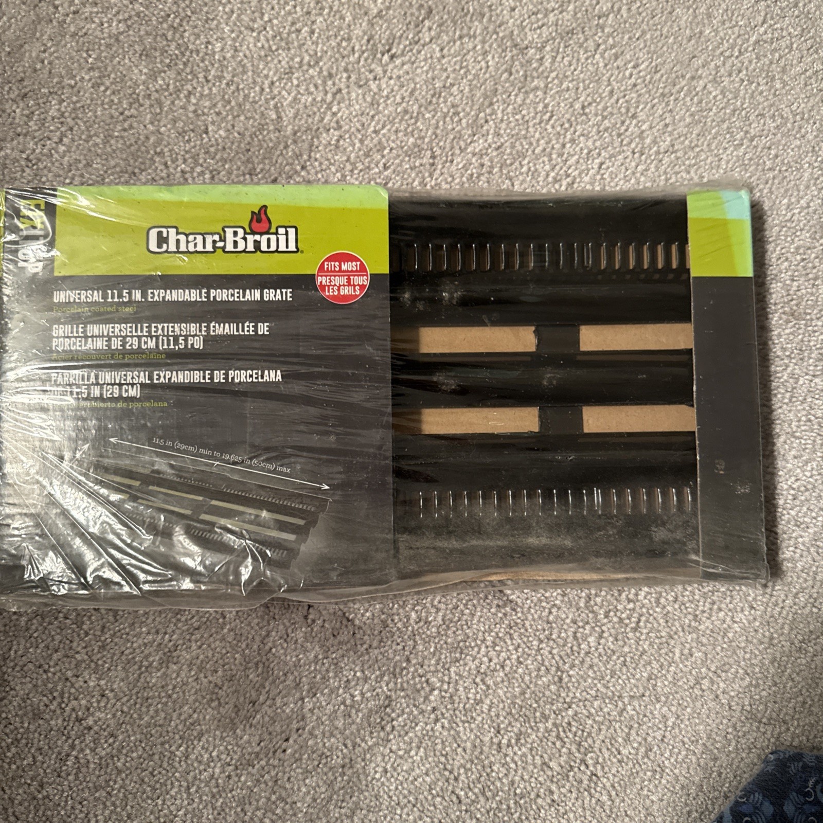 Char-Broil Grill Grate Expandable 11.5" Porcelain-Coated Steel NEW Open Package