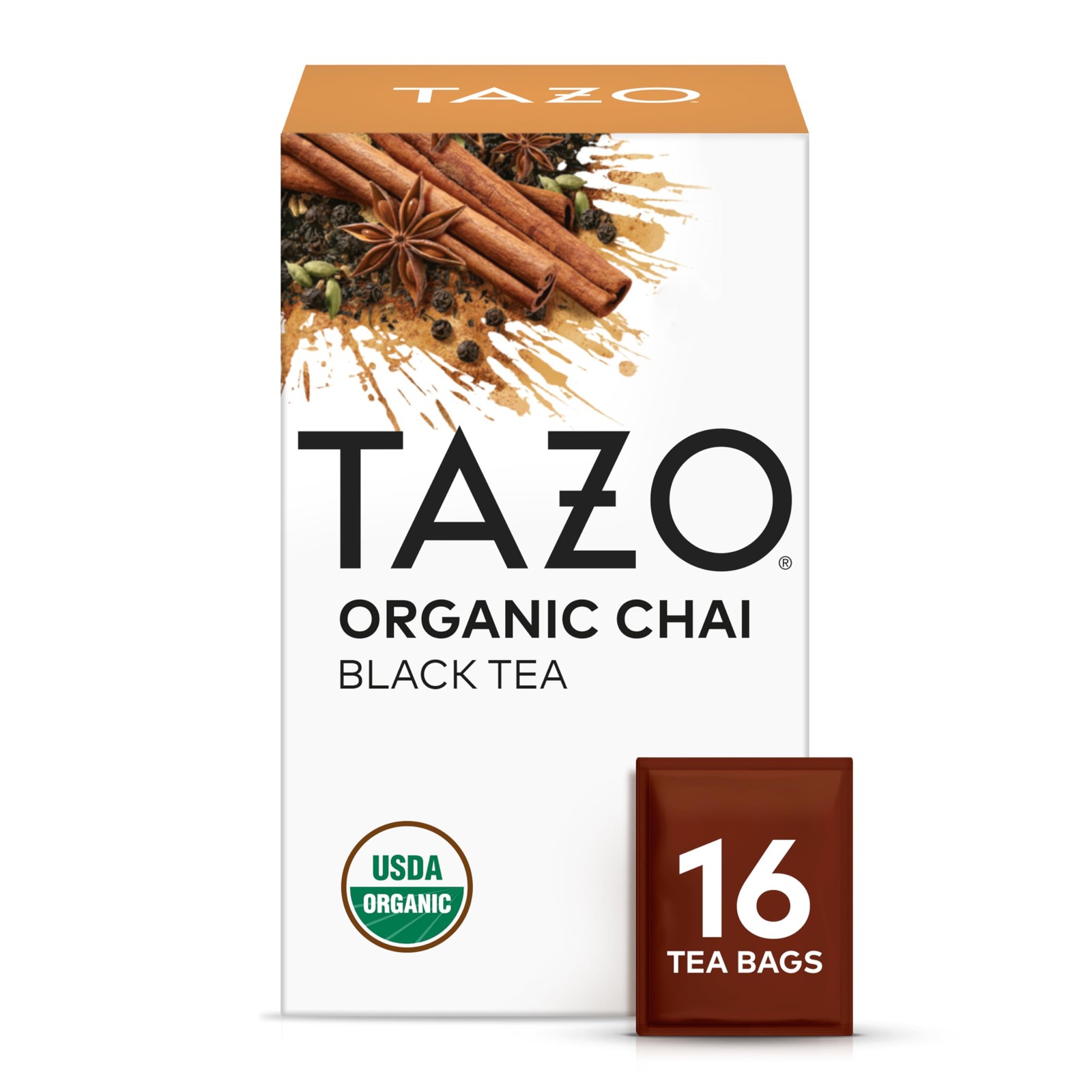 TAZO Organic Chai Black Tea Bags, 16 Count (Pack of 1),