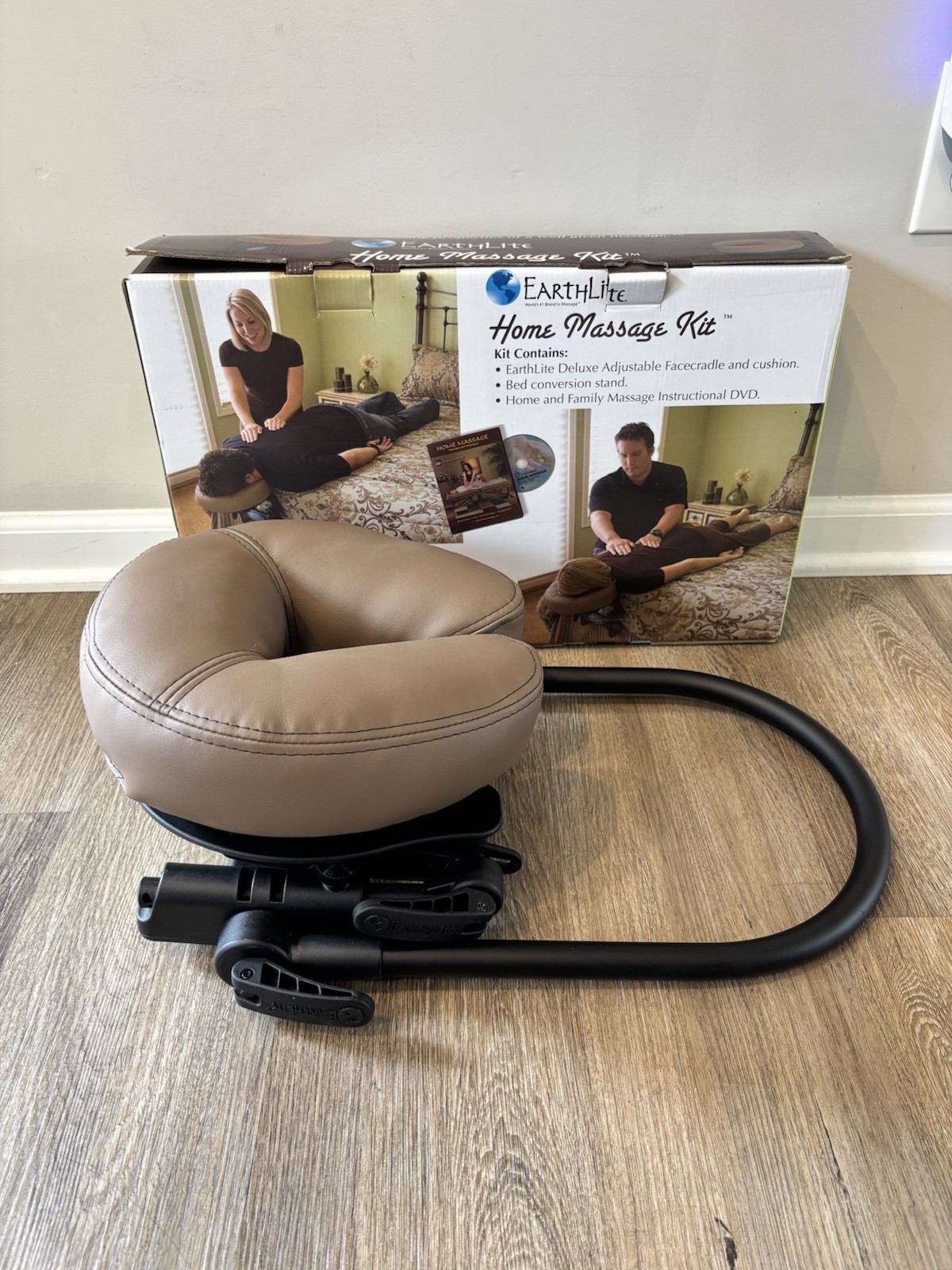 EarthLite Home Massage Kit: Deluxe Adjustable Headrest & Mattress Attachment Bar