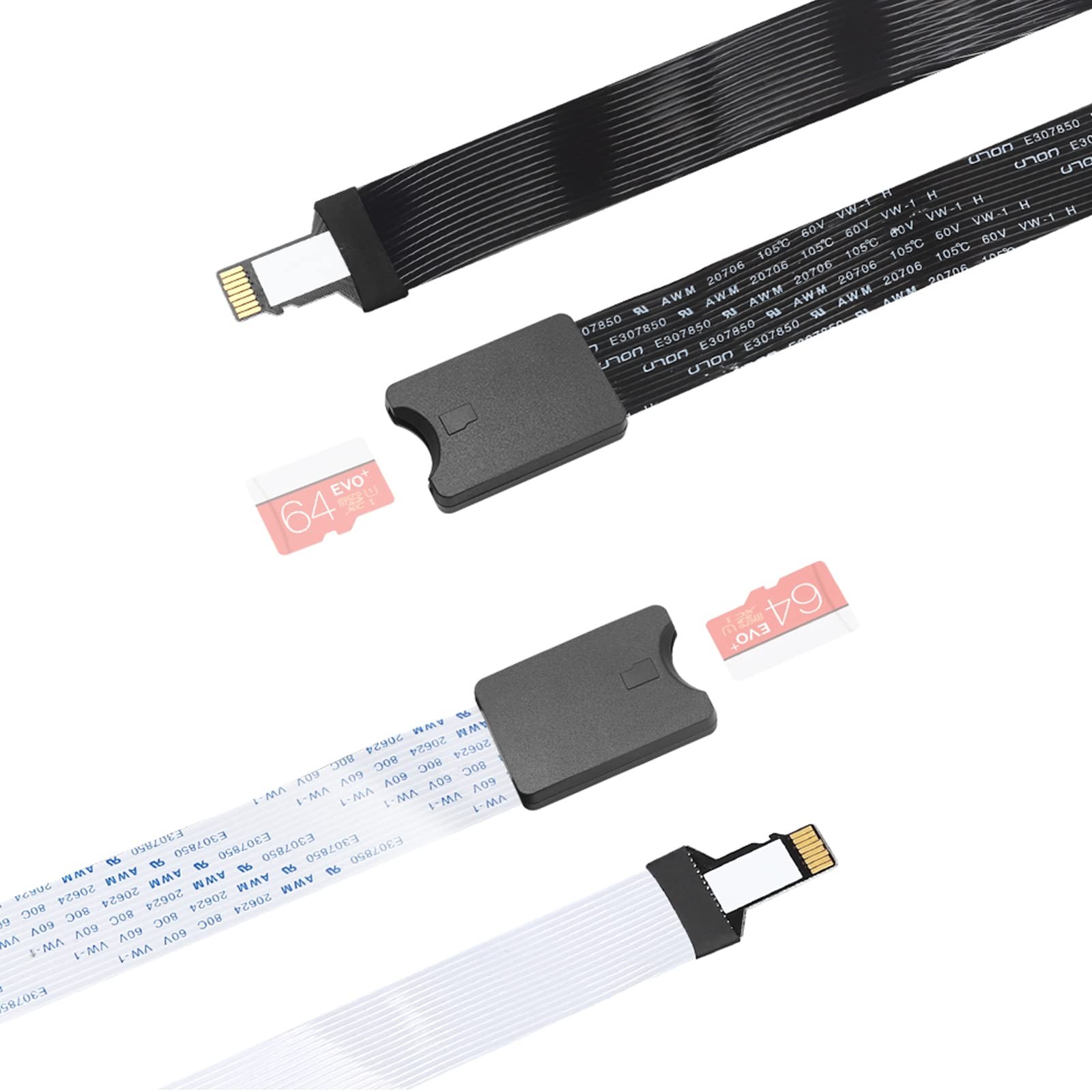 ELECTOP Micro SD to Card Extension Cable - TF 48cm, black
