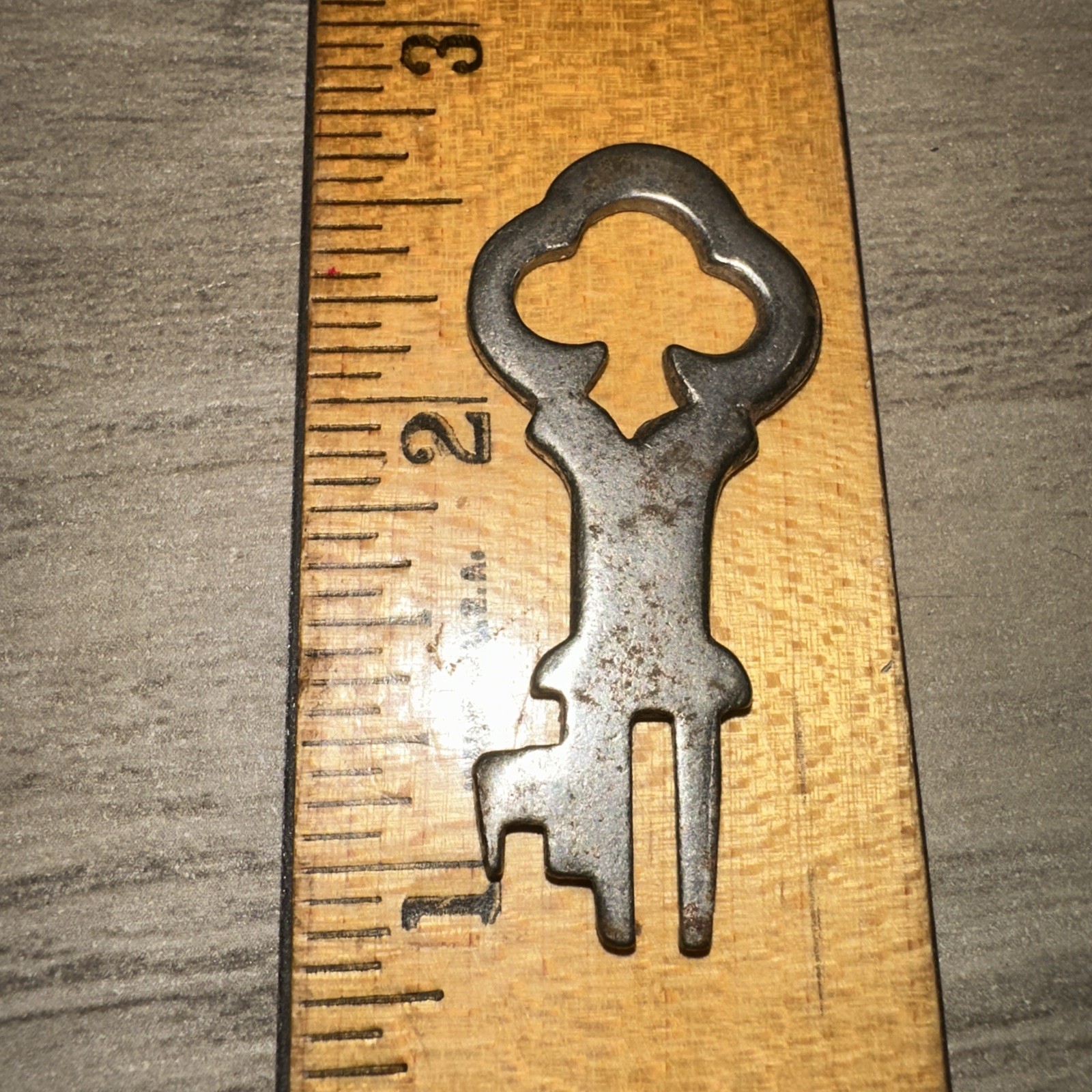 Antique Skeleton Key, Unique Tip Flat Key #1