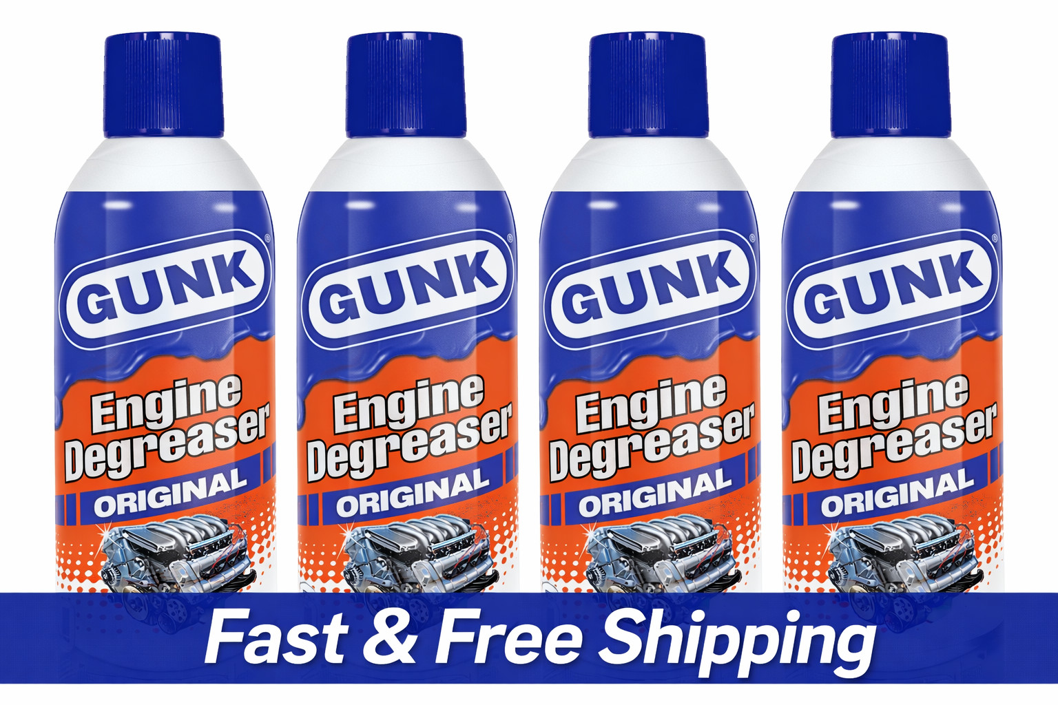 Gunk EB1 Engine Brite Original Heavy Duty Engine Degreaser Can 15oz, 4 Pack