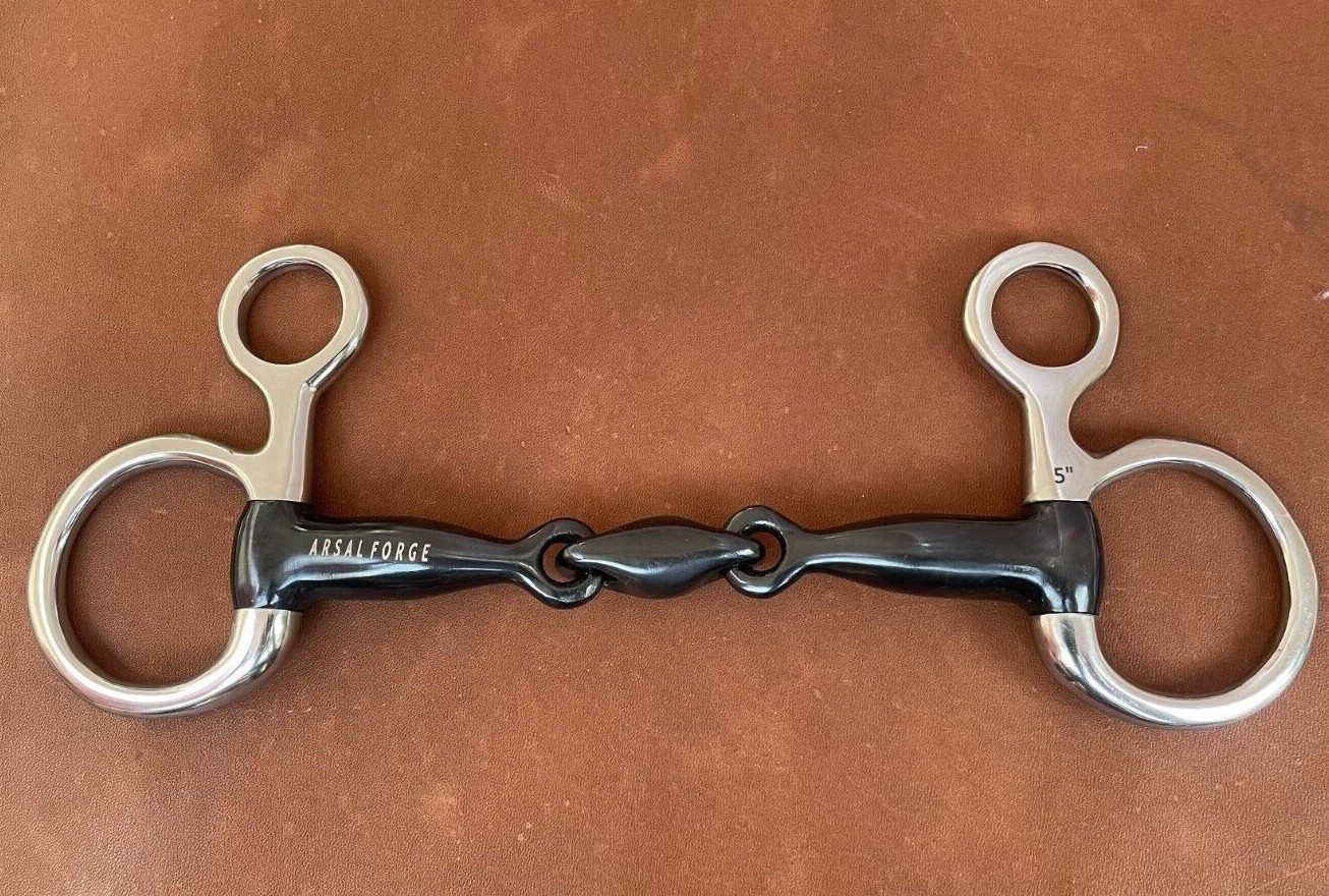 ARSAL FORGE Baucher Hanging Cheek Sweet Iron Jointed Lozenge Link Snaffle Bit