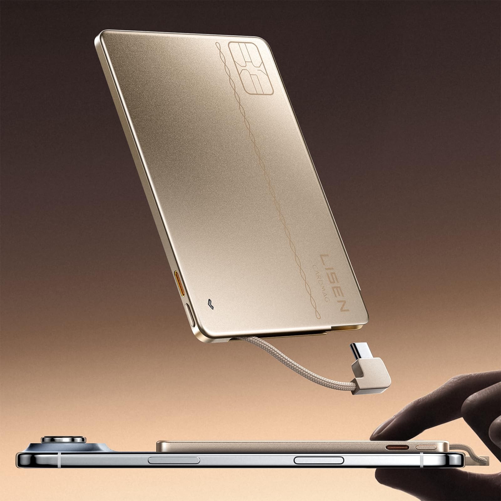 LISEN 0.2'' Charge Card Phone Charger 5000mAh Ultra Slim Power Bank Fast Chargin