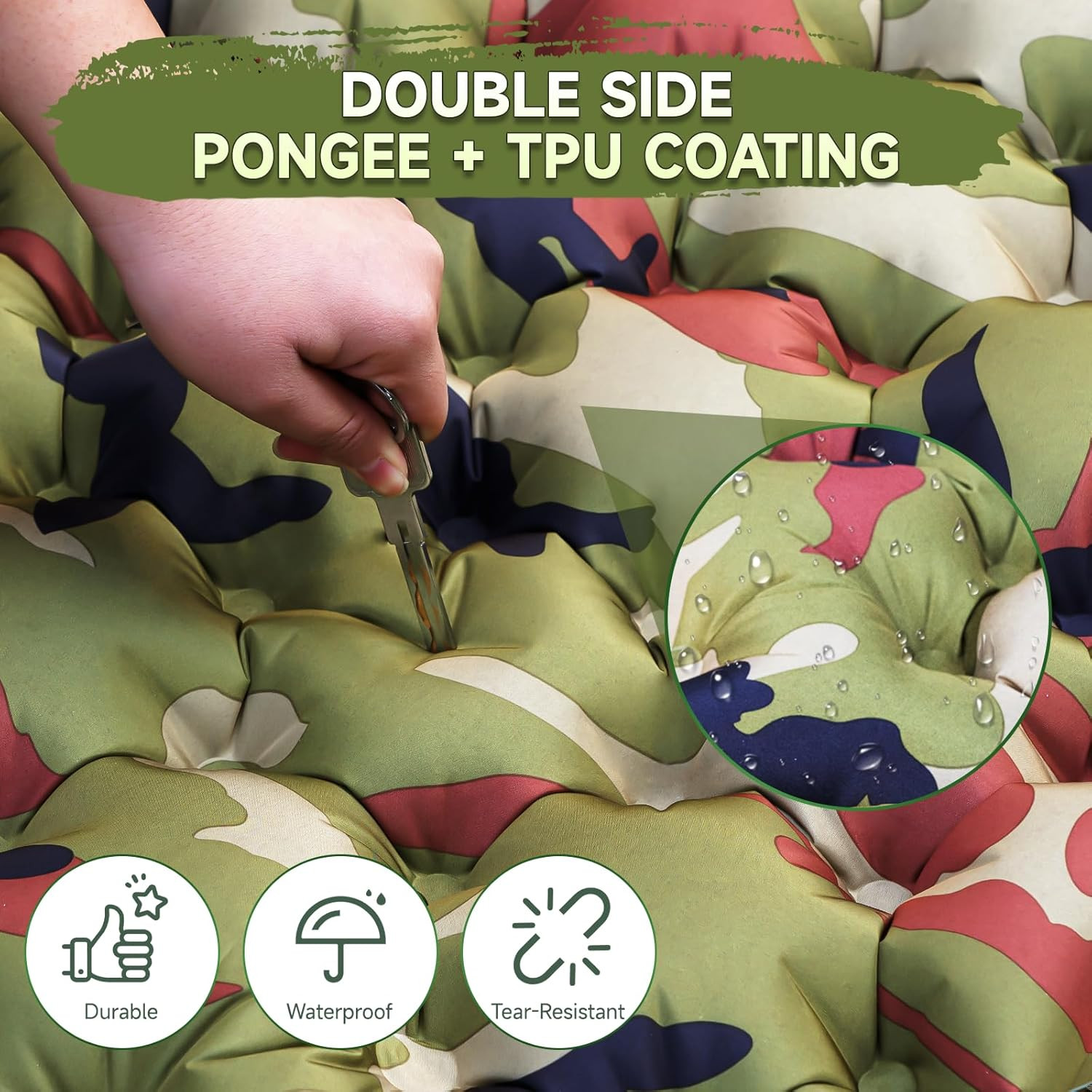 HiiPeak Sleeping Pad for Camping- Ultralight Inflatable Sleeping Mat with Built-