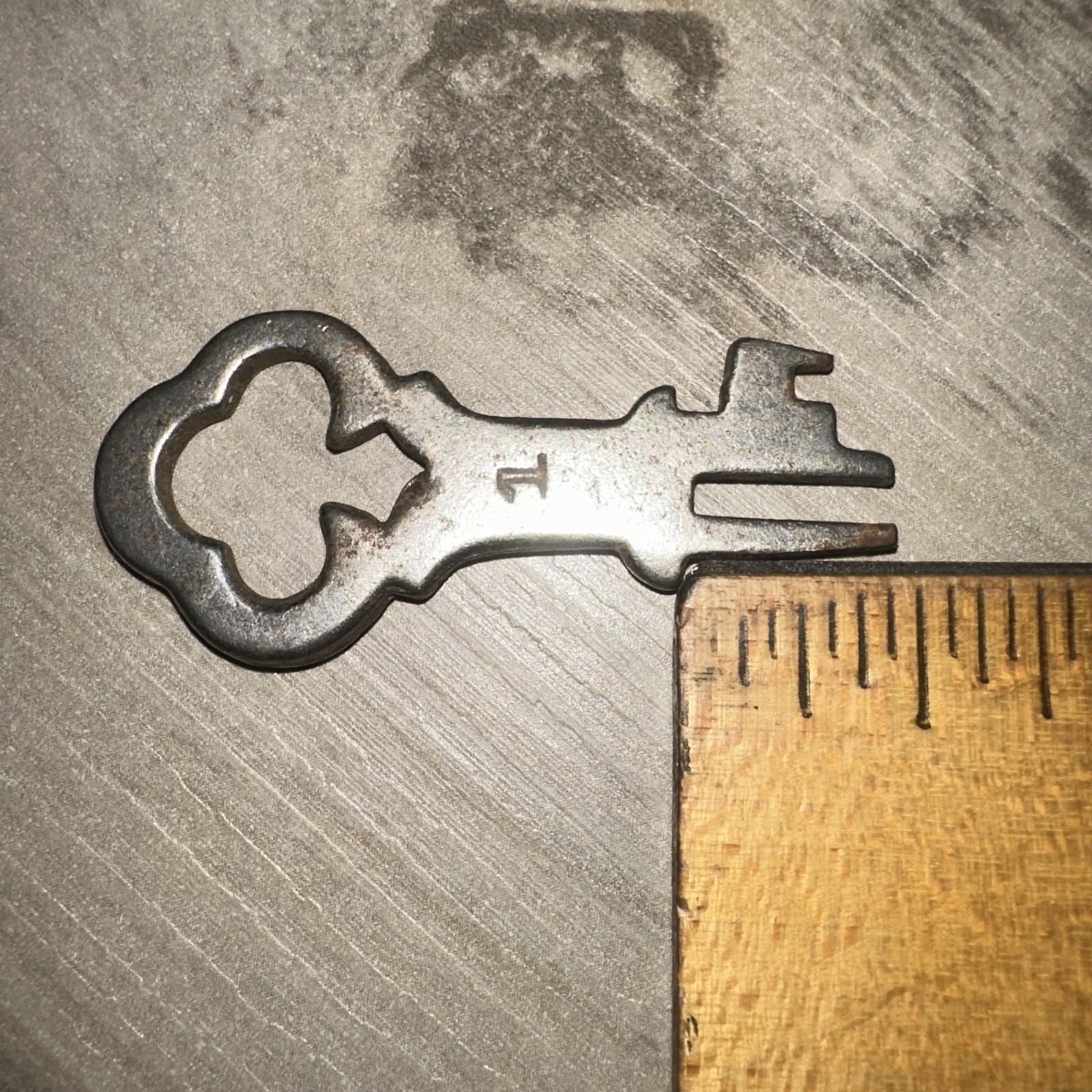 Antique Skeleton Key, Unique Tip Flat Key #1