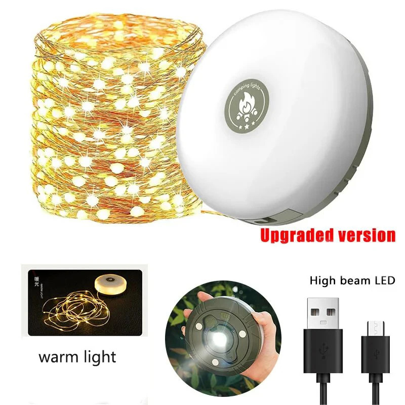 10M Length LED Camping Lamp Strip Atmosphere Waterproof Recyclable Light Belt Ou