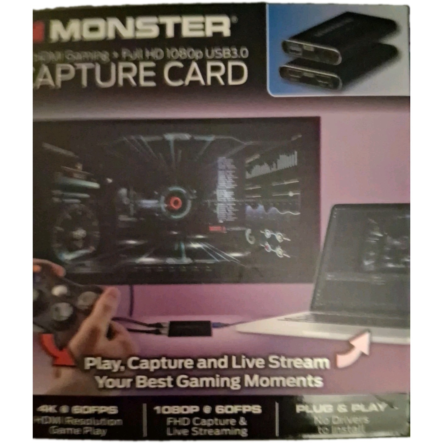 Monster 4K HDMI Video Capture Card USB 3.0 Digital Capture MAD1-2024-BLK