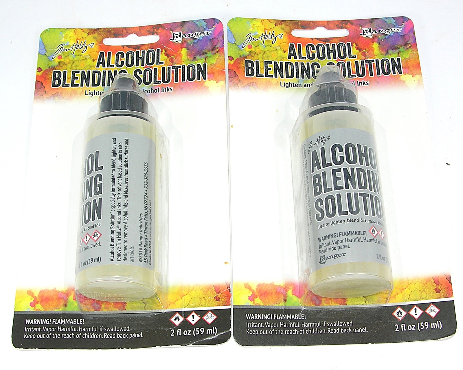 2 Ranger Tim Holtz ALCOHOL BLENDING SOLUTION 2 oz each For Alcohol Ink Blending