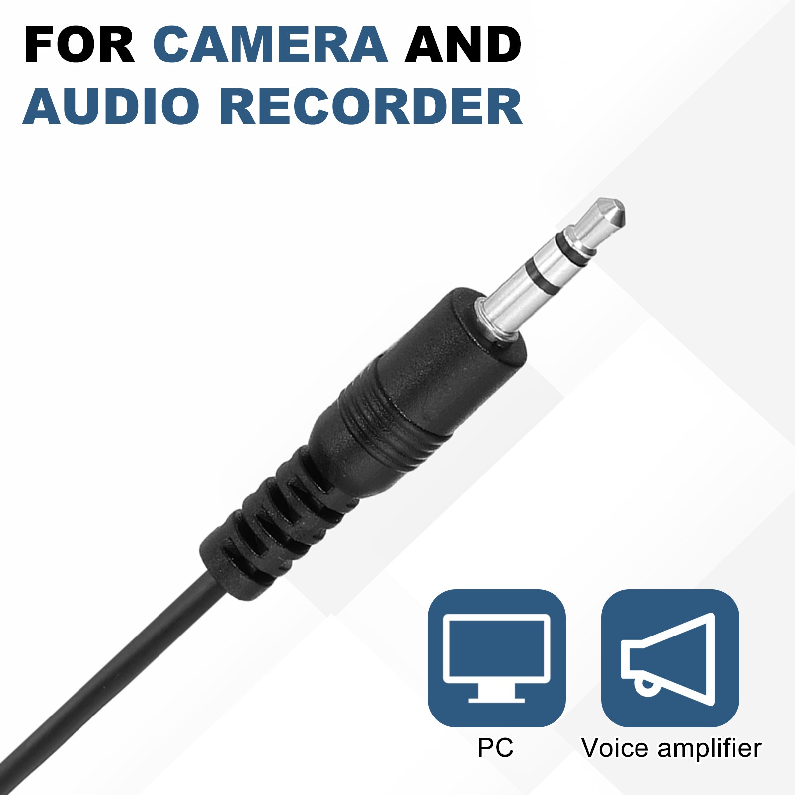 Lavalier Lapel Microphone, Straight Stereo 3-Pole, 1.5m Wired Omnidirectional