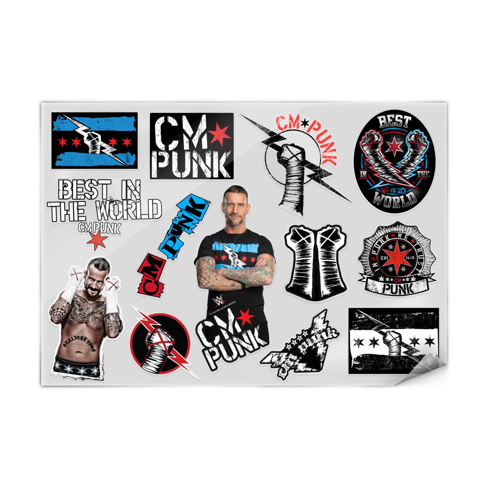 WWE CM PUNK STICKERS & SKIN DECALS FOR LAPTOP SMARTPHONE GAMING NOTEBOOK