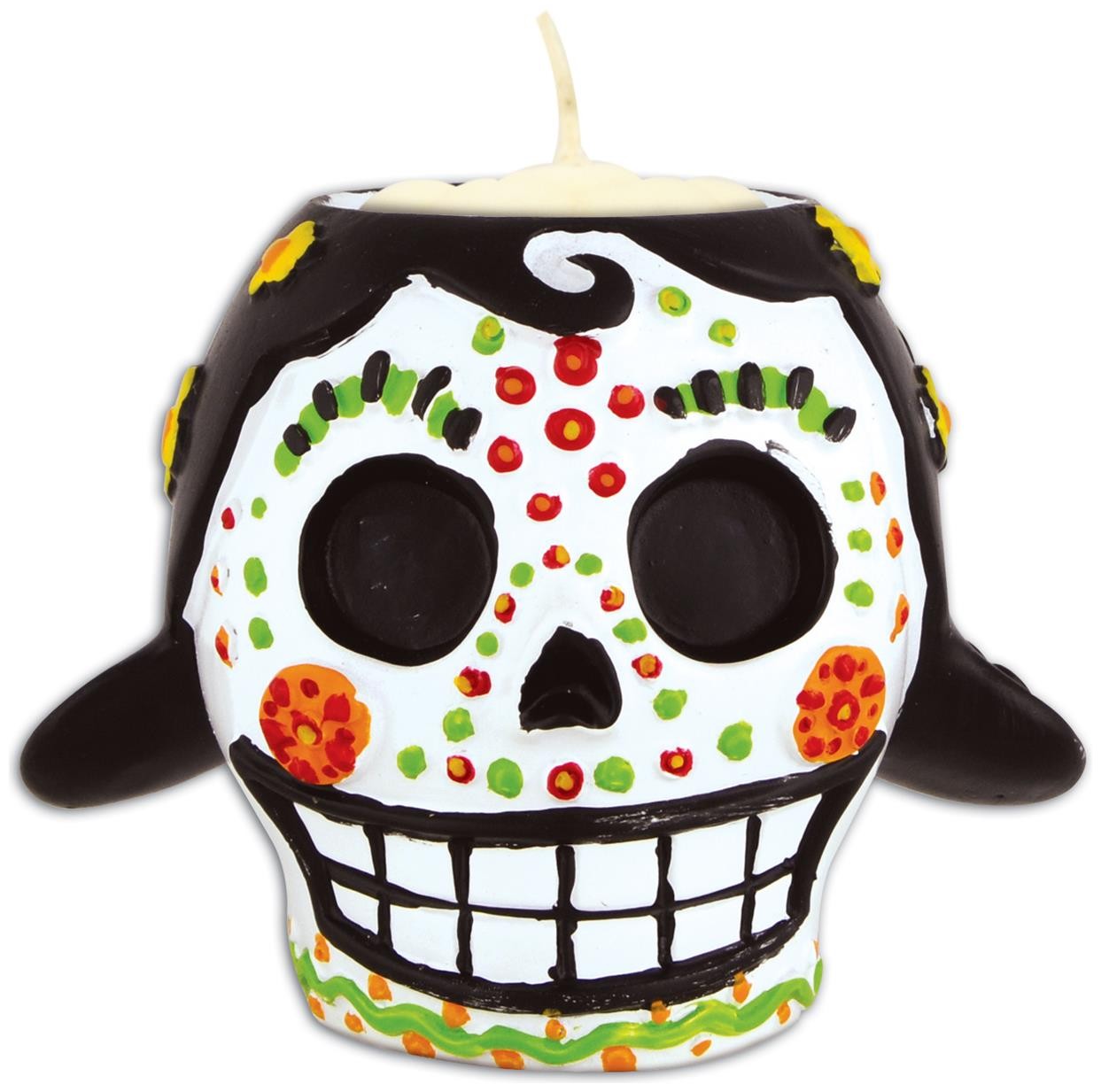 Day Of The Dead Female Tea Light Holder of Size 6 Oz for Halloween - Beistle