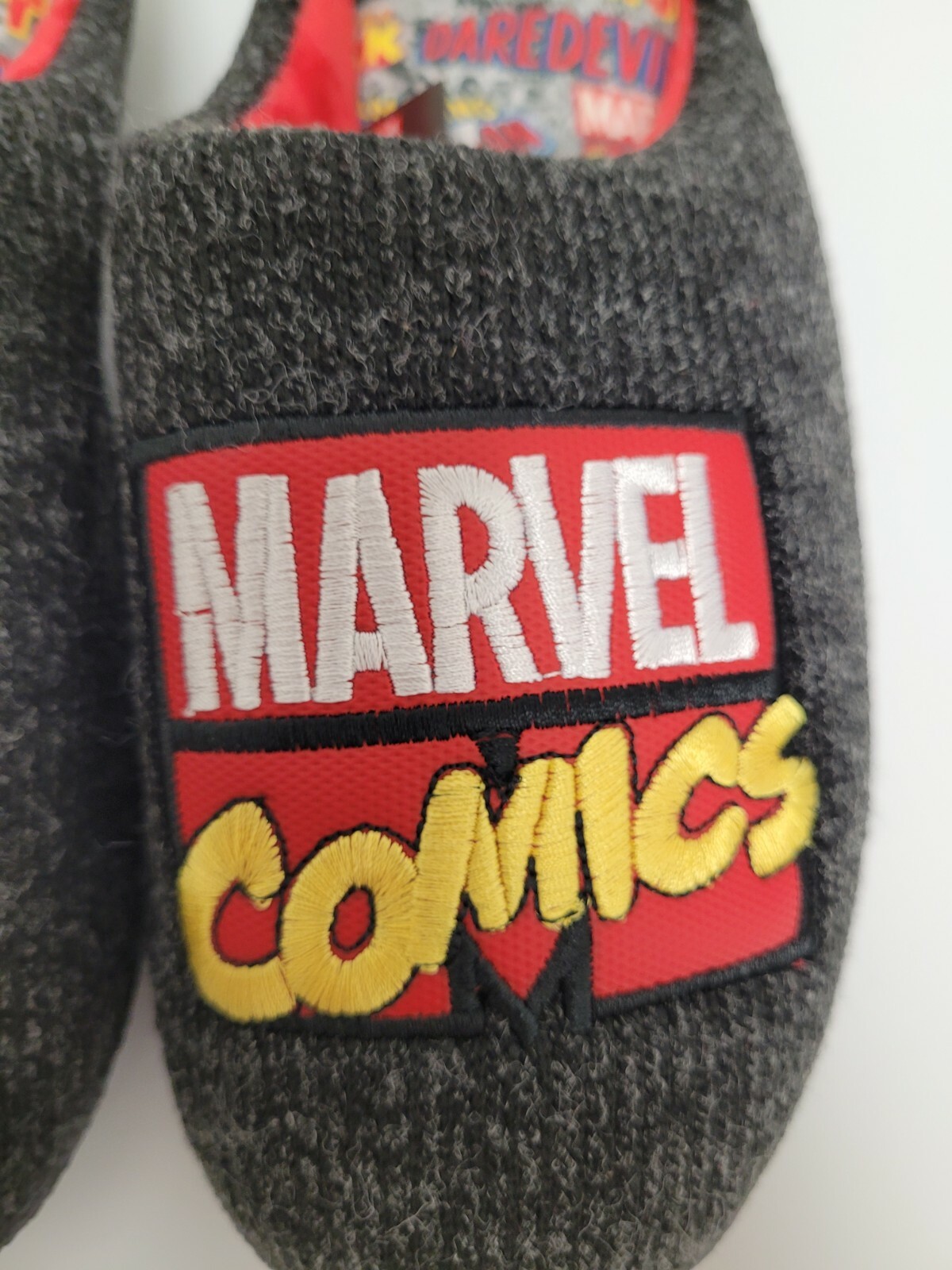 Marvel Comics "Logos" Adult Slip On Slippers Size US 8 / EU 41