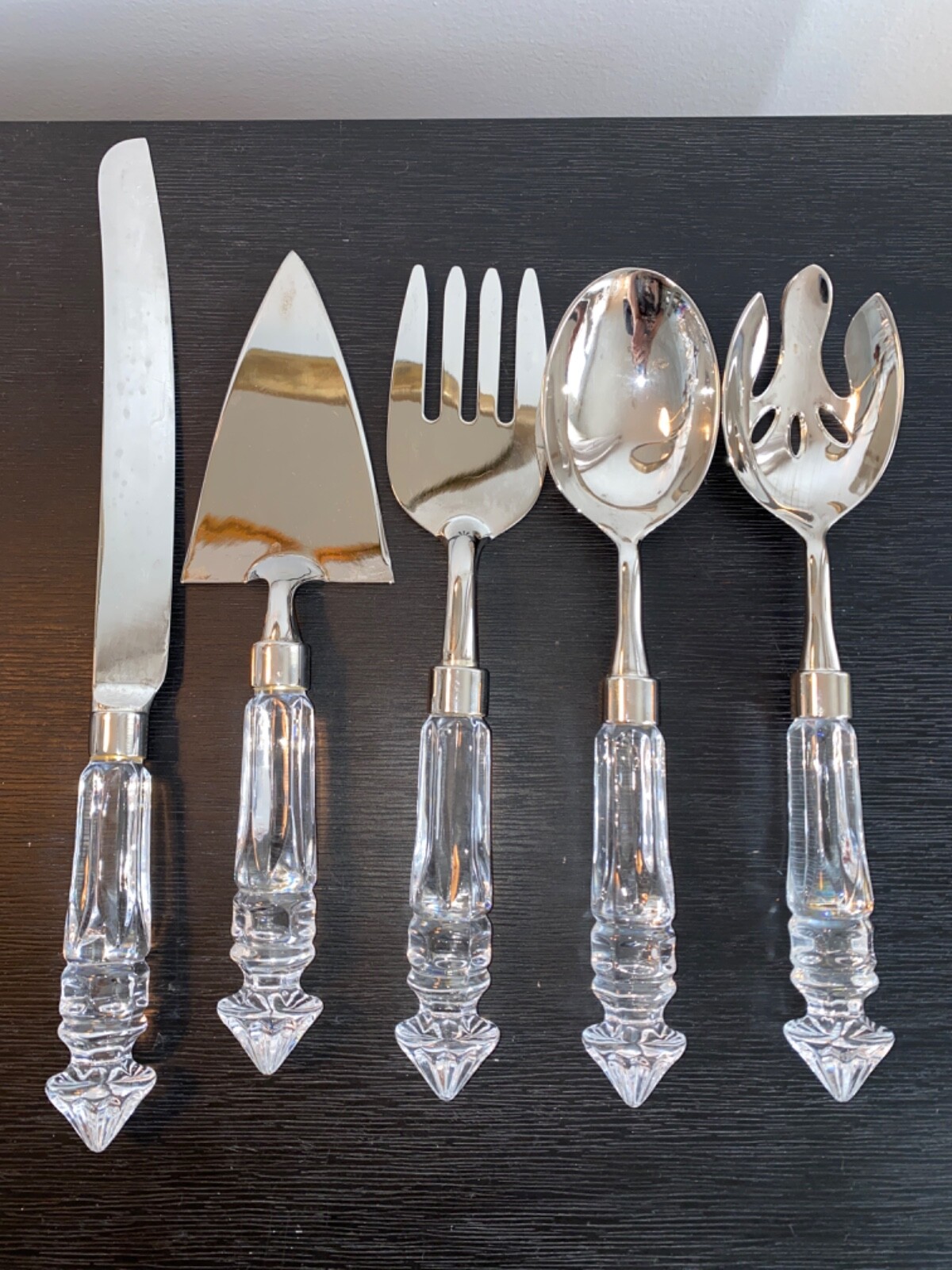 Vintage Quality Crystal Cake/Pie Knife Serving Set