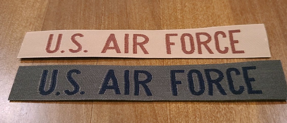 2-U.S. AIR FORCE INSIGNIA TAPES-OD GREEN-DESERT-UNISSUED