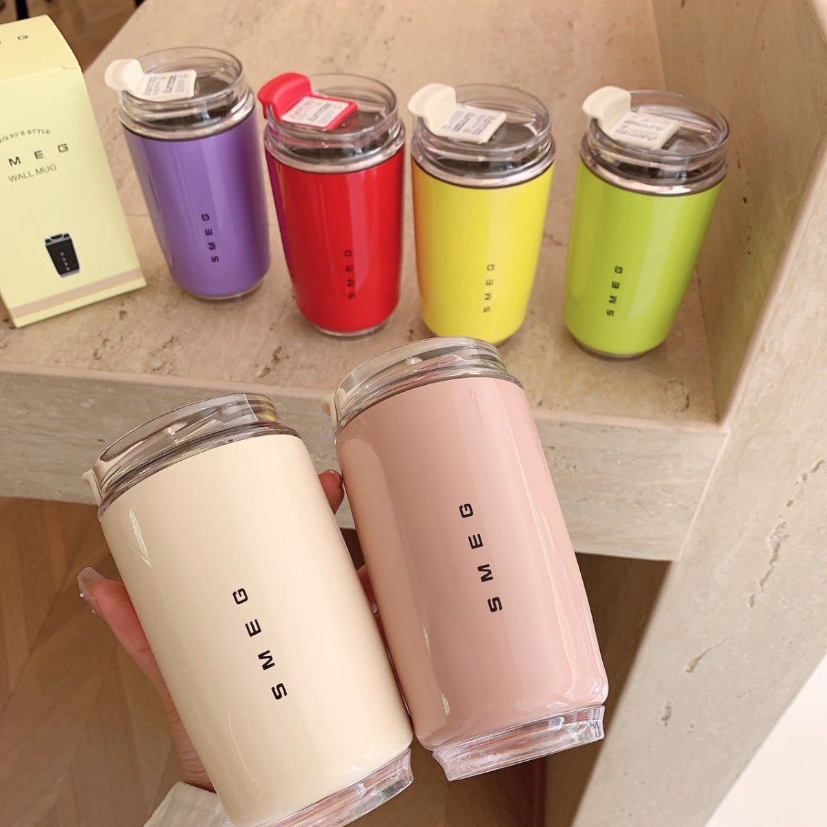 Smeg Coffee Mug Stainless Steel Travel Water Bottle Insulated Cup 8 Colors 240ML