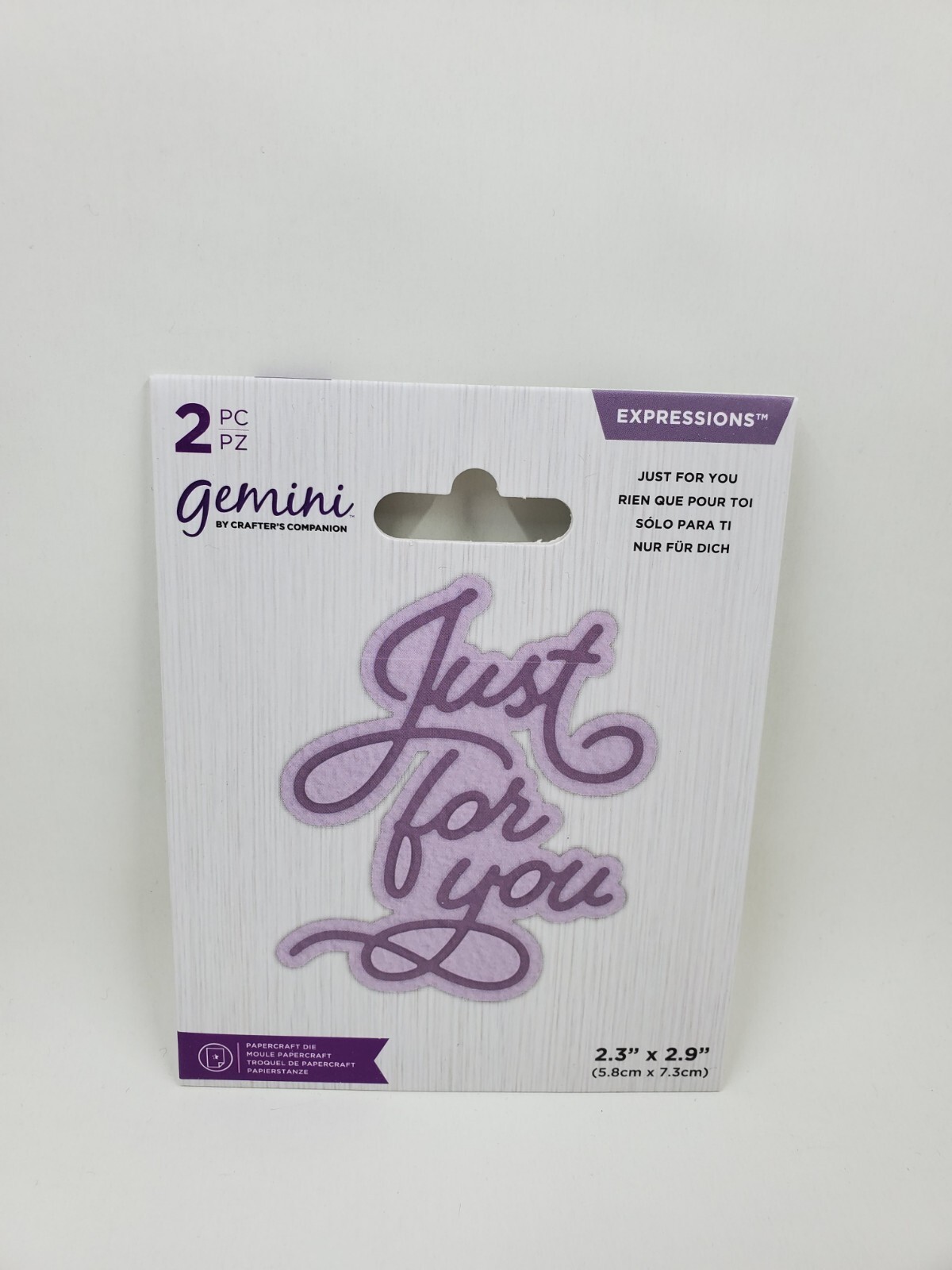 CC1 Crafters Companion Expressions Just For You 2 Piece Die Set