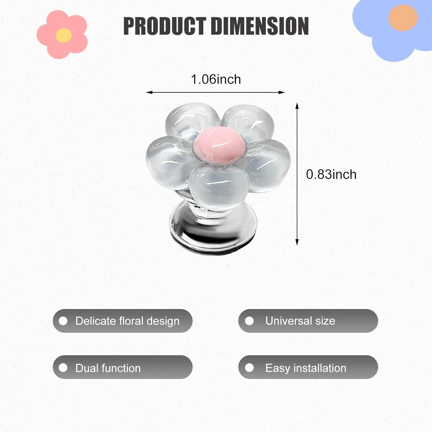 Push to Start Button Cover, Resin Flower Engine One-Touch Starter Ignition Switc