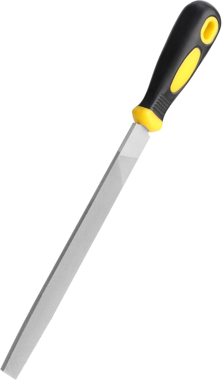 12in Length Durable Flat Metal File with Rubberized Handle for Precision Work
