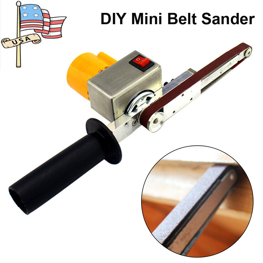 Electric Belt Sander Mini Grinder Small Machine Handheld +10 Sanding Belts