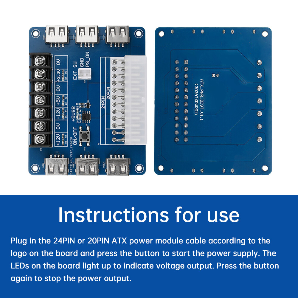 ATX Power Adapter Board USB Charging Desktop PowerSupply Breakout Adapter Module