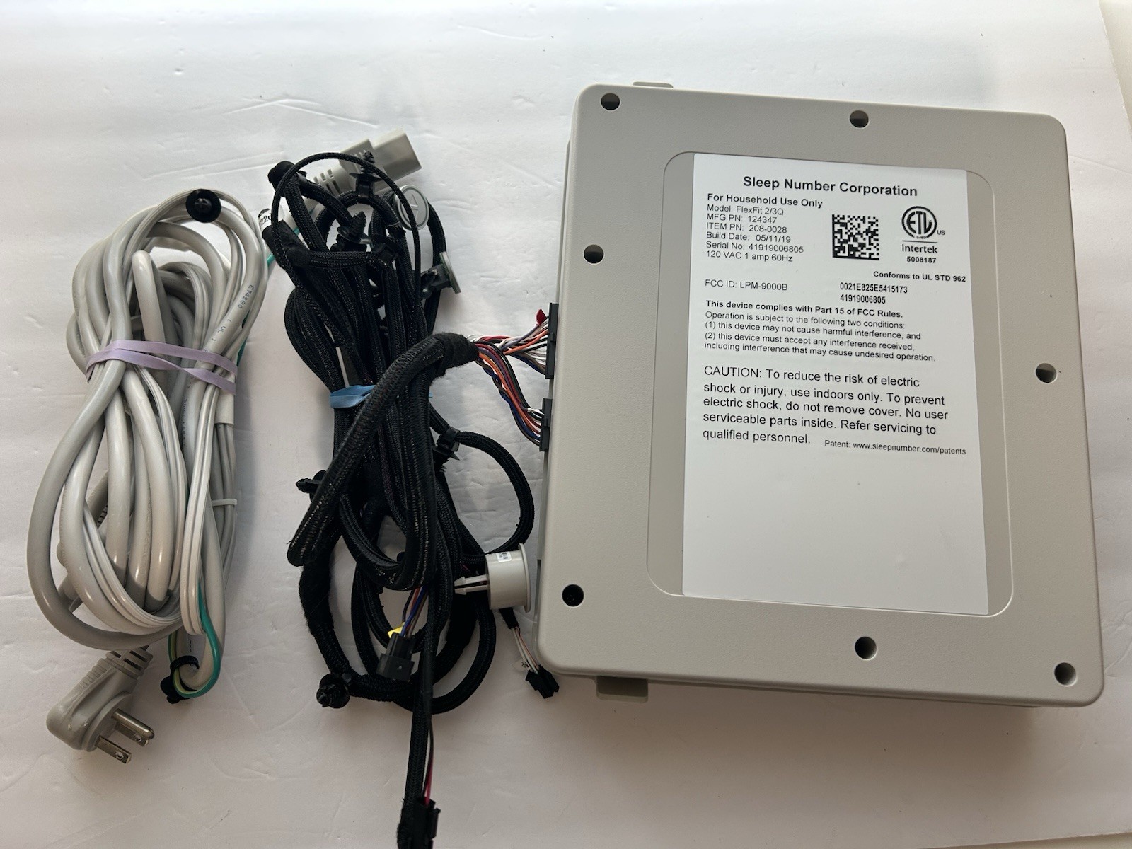 OEM Sleep Number Dual Control Box Flexfit 2/3K Split Base w/Main Cable 208-0028