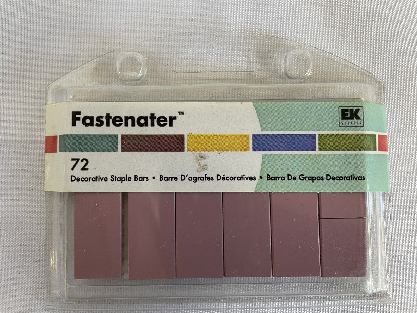 Fastenater Decorative Staple Bars Baby Pink 72 Count for Scrapbooking EK Success