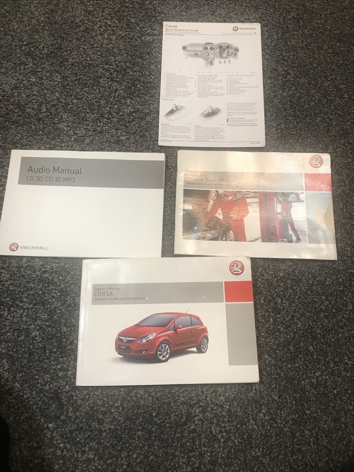car owners manual handbook wallet Wauxhall Corsa 08