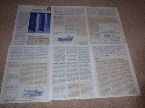 Dunlavy Audio SC-IV/A Speaker Review, 1998, 6 pgs, RARE