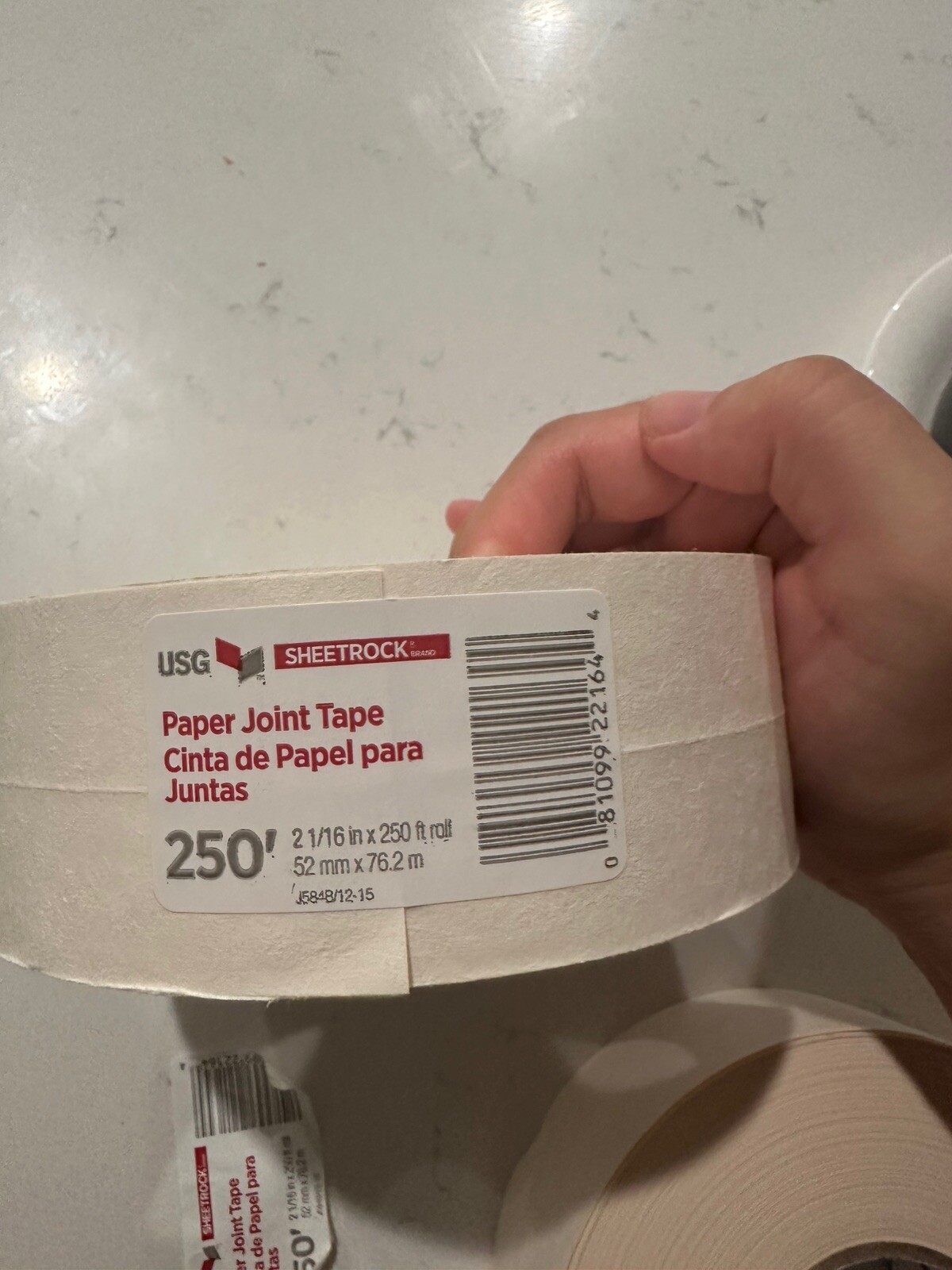 Lot of 2 Sheetrock 250 ft. L X 2-1/16 in.   W Paper White Joint Tape
