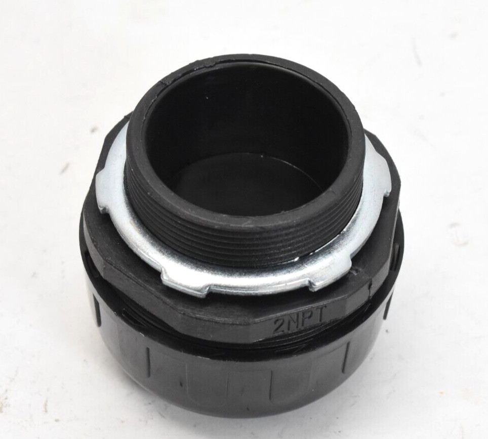 Nylon Liquid Tight 2" Connector Straight Black Seal Proof FNMC-B Threaded 2NPT
