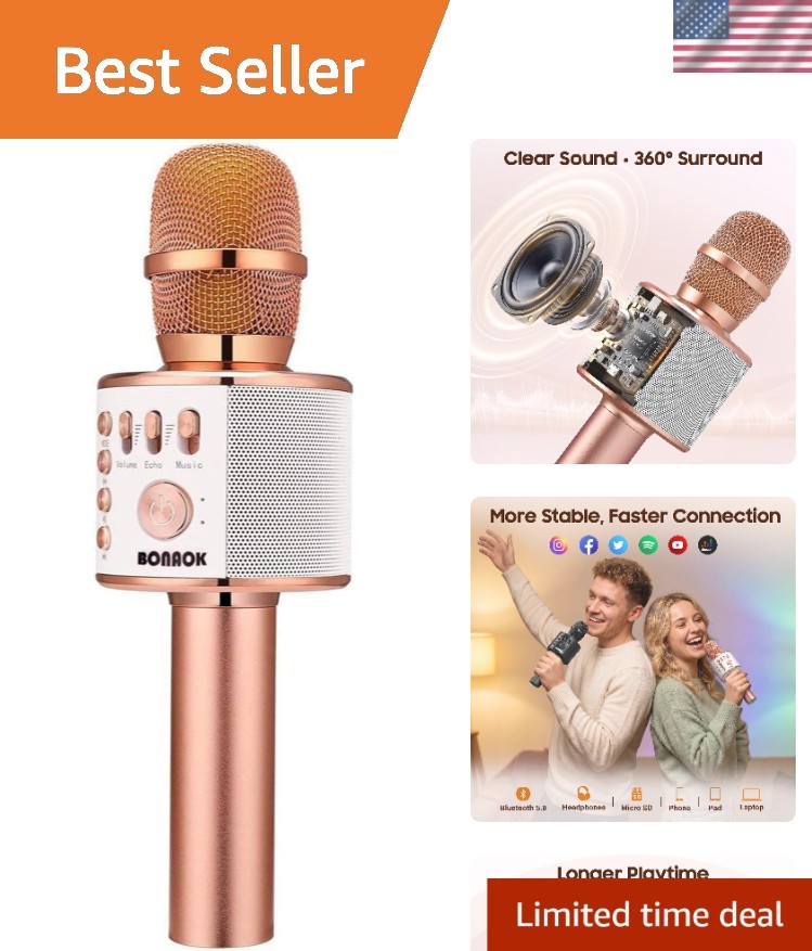 3-in-1 Bluetooth Karaoke Microphone for Smartphones - Perfect for Celebrations