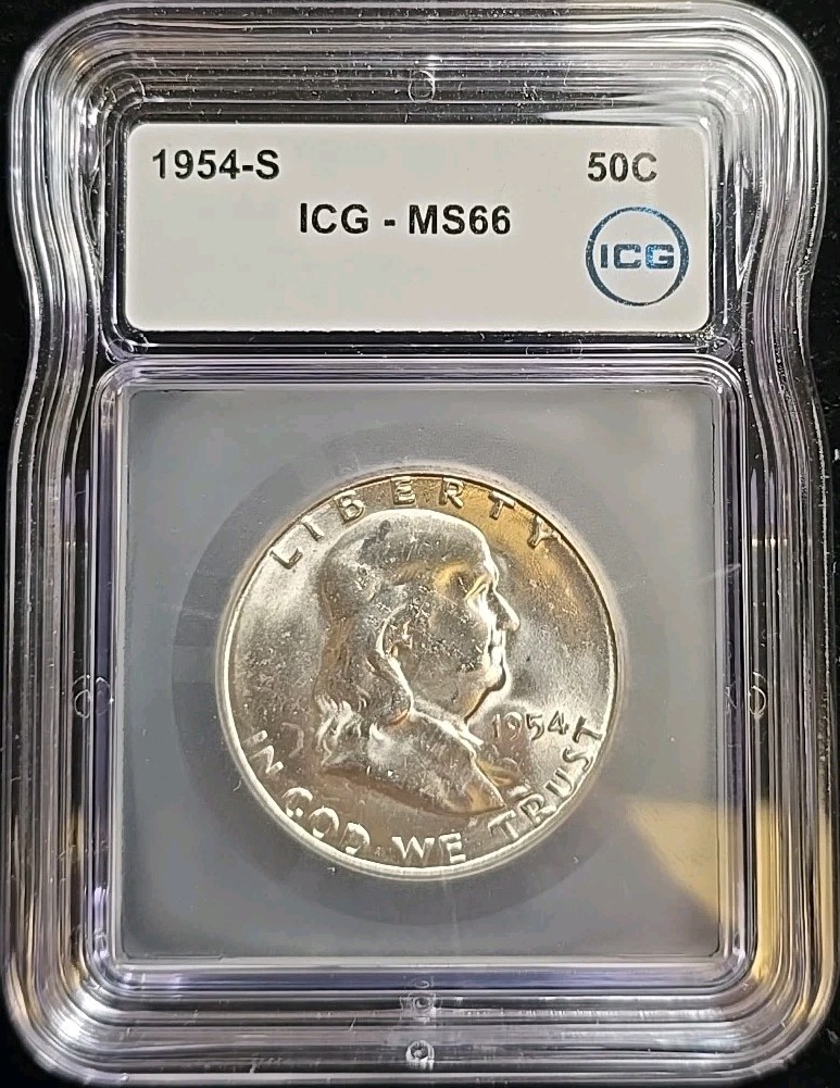 1954-S 50c Franklin Half Dollar ICG MS 66