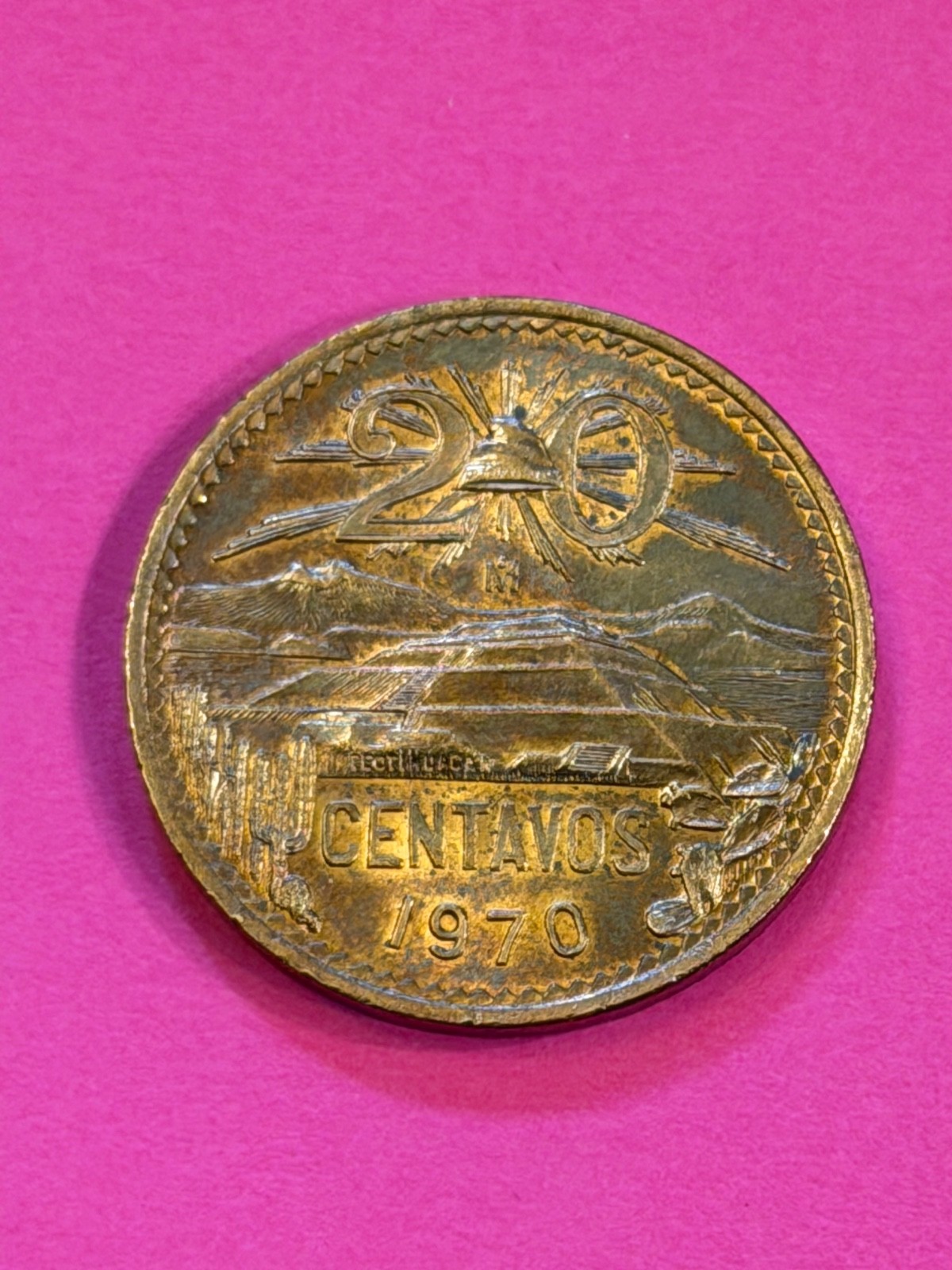 COIN MEXICO 1970  20 CENTAVOS FREE SHIPPING