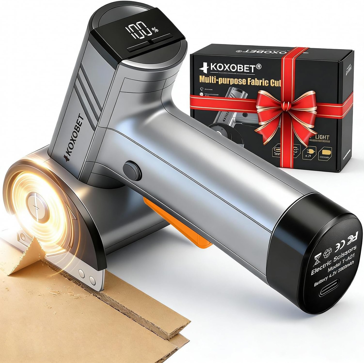 2026 Upgrade 4.2V Cordless Cutting Tool, Cardboard Cutter with LED Display, B...